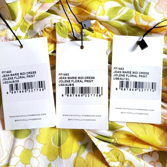 Faithfull The Brand Jean Marie Jolene Floral Print Midi Dress NWT Sizes 2/4/8 - Picture 15 of 17